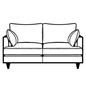 Bezauberndes Zweisitzer-Sofa mit gemütlichen Kissen Ausmalbild für kleine Wohnträumer