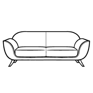 Kreative Couch mit ungewöhnlicher Form Ausmalvorlage für neugierige Zimmergestalter