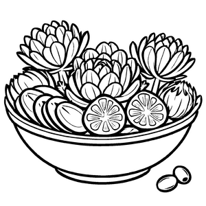Bezaubernde Artischocken im Obstschalen-Motiv für kleine Gourmets