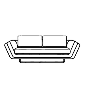 Elegante Couch mit stilvollen Kissen Ausmalvorlage für kleine Traumschöpfer