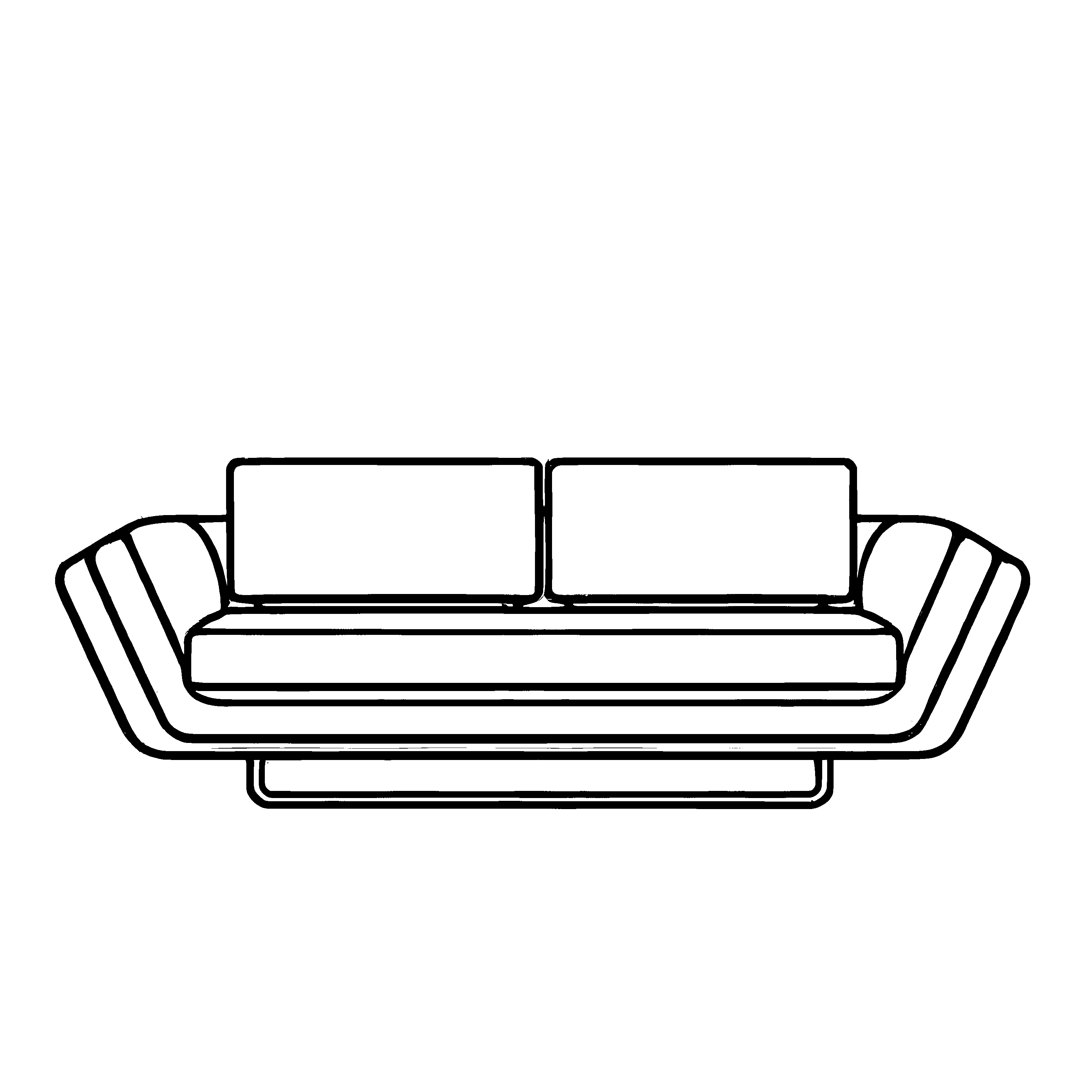 Elegante Couch mit stilvollen Kissen Ausmalvorlage für kleine Traumschöpfer