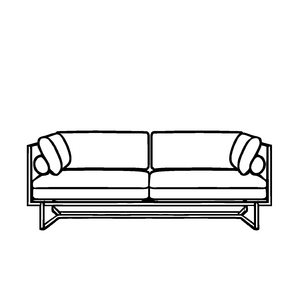 Schlichtes Designer-Sofa in klaren Linien Bastelmotiv für junge Wohnkünstler und fantasievolle Raumgestalter