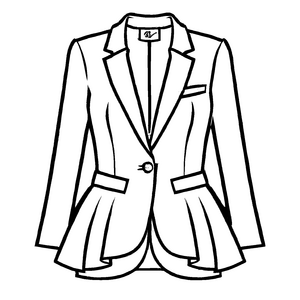Eleganter Damen-Blazer mit feinen Details Malvorlage für stilvolle Trendsetter