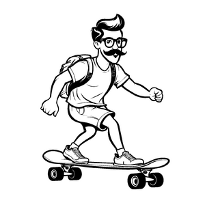 Märchenhafte Hipster-Ausmalvorlage zum Entdecken und Gestalten