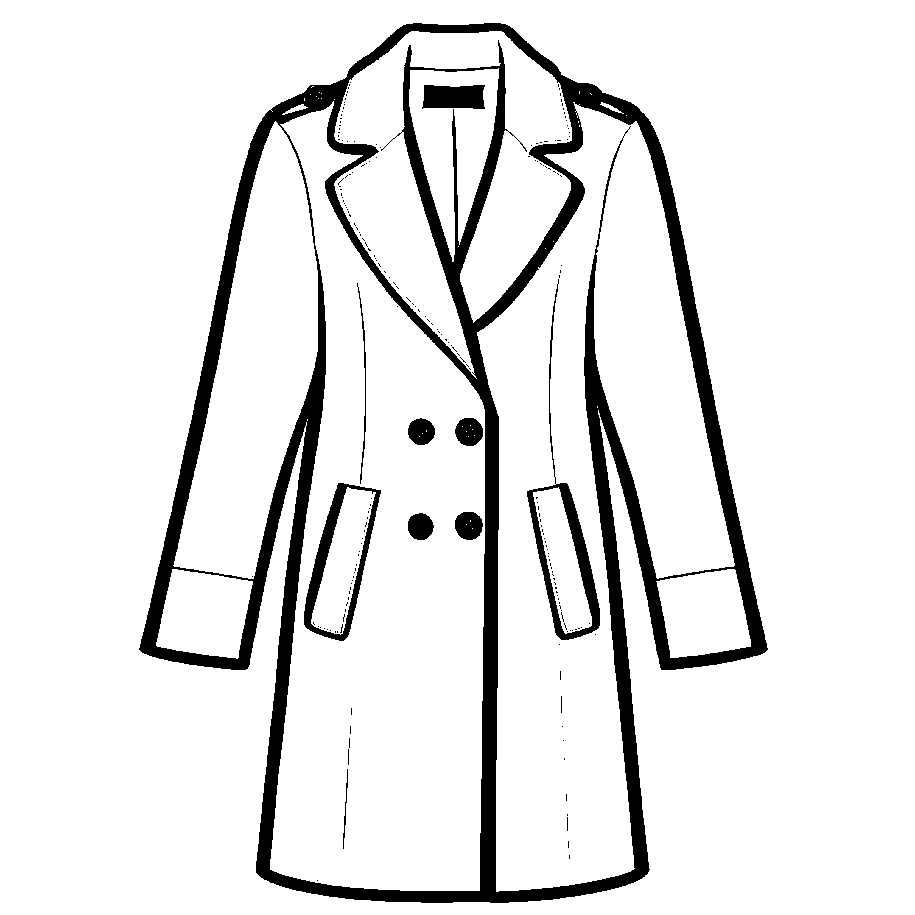 Klassischer Peacoat mit stylischen Zippern Ausmalvorlage für trendbewusste Entdecker