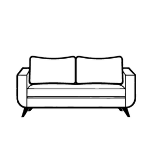 Schlichte Couch mit stylischem Rahmen Ausmalbild für fantasievolle Einrichtungskünstler
