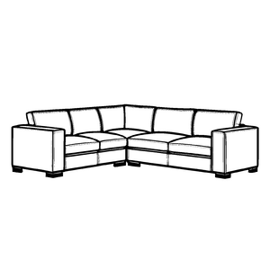 Schlichtes zwei-sitziges Sofa mit Fußhocker Ausmalvorlage für träumende Raumgestalter