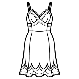 Elegantes Damen-Pyjama mit zarten Rüschen-Motiven Ausmalbild für stilvolle Geschichtenerzähler