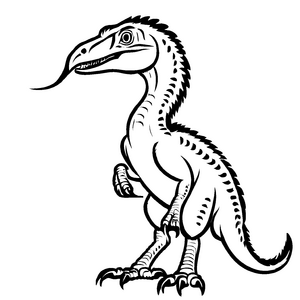 Faszinierender Deinonychus im saftigen Gras Ausmalbild für kleine Dino-Abenteurer