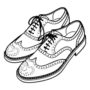 Elegante Herren-Lederschuhe mit stilvollem Design Ausmalbild für kreative Fashion-Fans