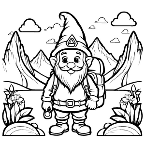 Großartiges Gnome-Ausmalbild für kreative Kids
