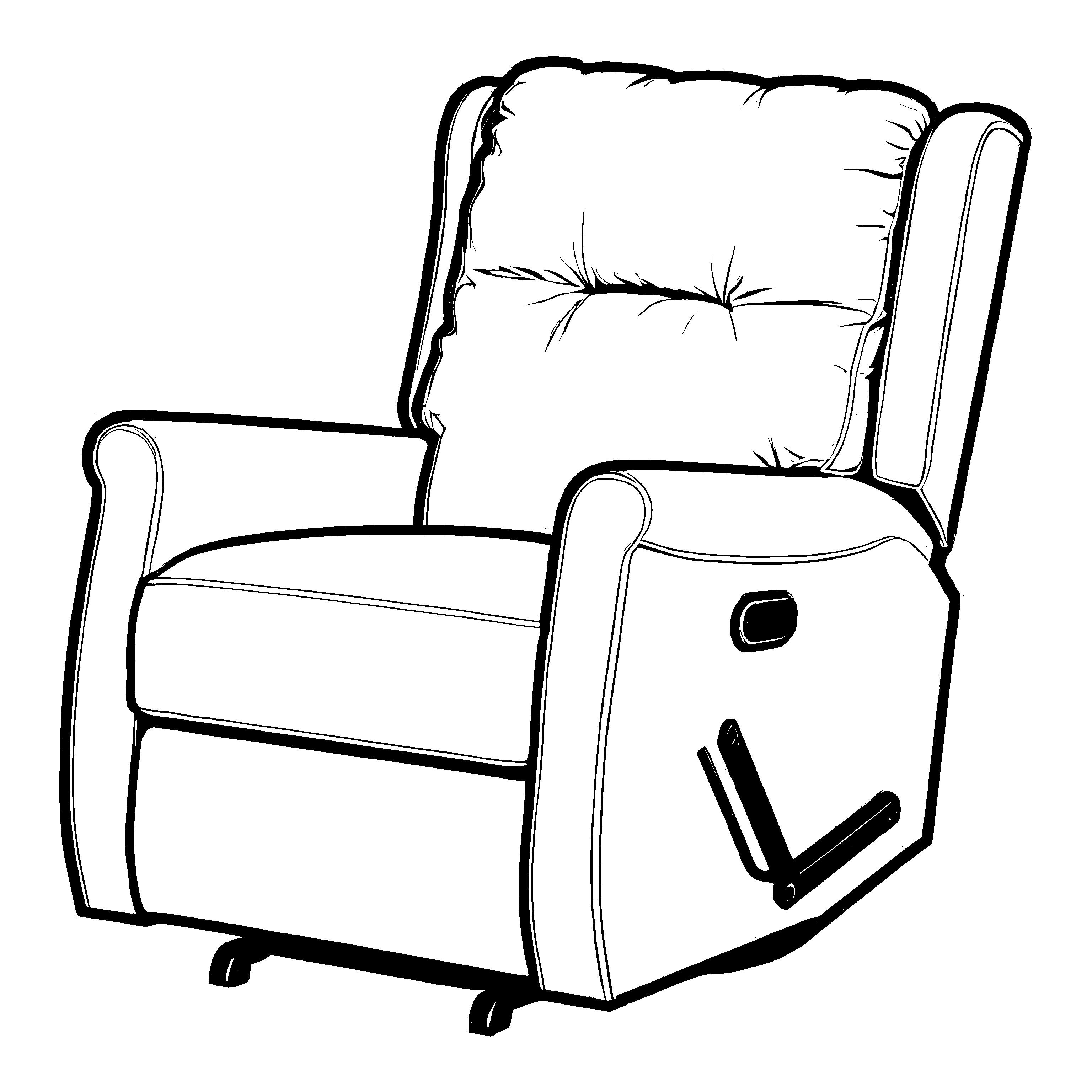 Zeitloser Relaxsessel mit stilvollem Farbenspiel Ausmalmotiv für entspannte Träumer und Entdecker