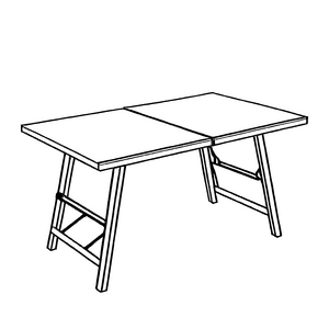 Eleganter Klapptisch mit klassischem Weißton Ausmalbild für kleine Künstlerträumer