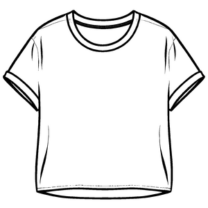 Schlichtes Damen-T-Shirt in klassischem Weiß Ausmalvorlage für modische Entdeckerinnen