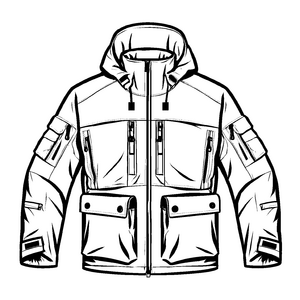Elegante Herrenjacke mit coolen Zipper-Details Ausmalbild für stylische Trendsetter in spe