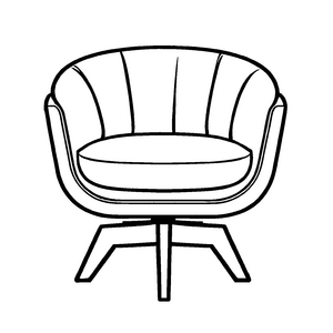 Minimalistischer Drehstuhl in schickem Design Ausmalbild für talentierte kleine Künstler
