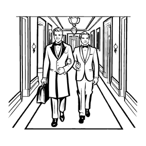 Farbenfrohes Butler-Ausmalbild für kreative Malstunden