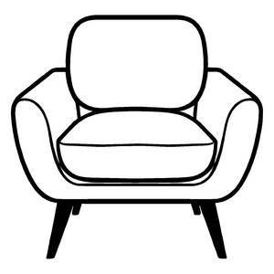 Stylischer Sessel mit minimalistischer Form Malvorlage für imaginative Einrichtungsgenies