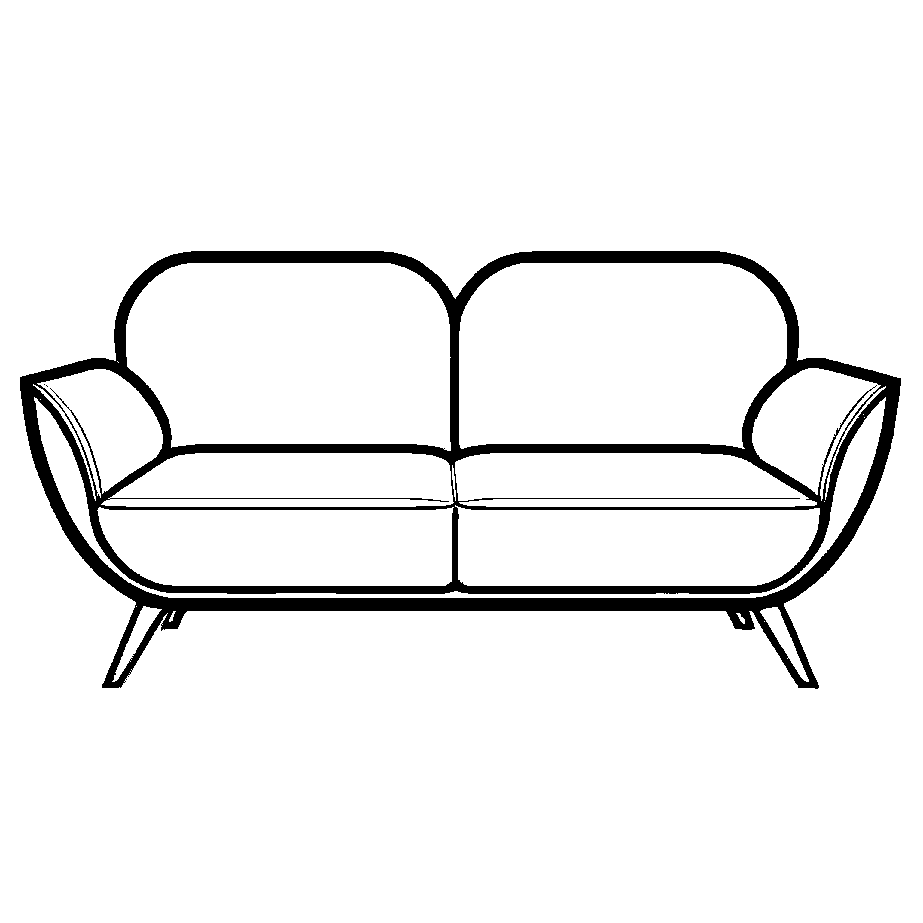 Moderne abstrakte Couch im minimalistischen Stil Ausmalmotiv für kreative Raumdesigner
