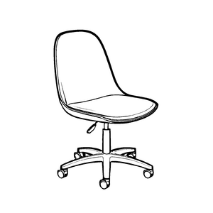 Bequemer Drehstuhl mit flexiblen Rollen Ausmalvorlage für angehende Design-Genies