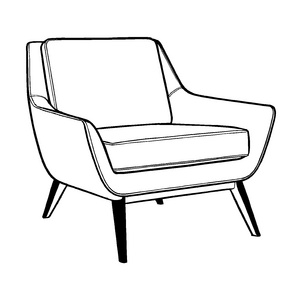 Bezaubernder Loungesessel im modernen Stil Ausmalmotiv für innovative Möbelkünstler