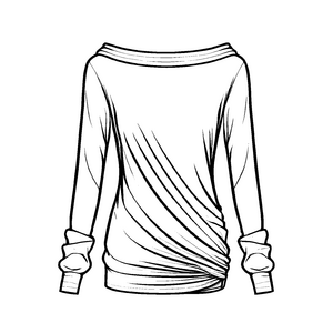 Bequemer Damen-Pullover mit elegantem Hohekragen Ausmalbild für kreative Fashionistas