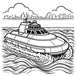 Wunderbares Luftkissenboote-Ausmalbild für Groß und Klein
