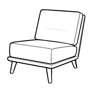 Stilvoller Loungesessel mit vintage Charme Ausmalbild für kleine Wohnträumer