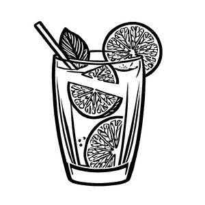 Spritzige Limette mit erfrischendem Getränk Ausmalvorlage für junge Obstliebhaber
