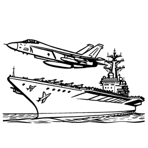 Interessantes Flugzeugträger-Malbild für die ganze Familie