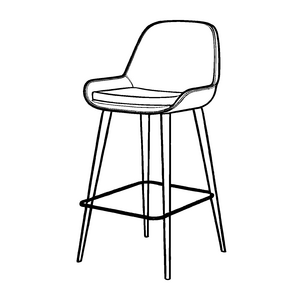 Klassischer Barhocker mit schickem Design Malvorlage für kleine Einrichtungsprofis