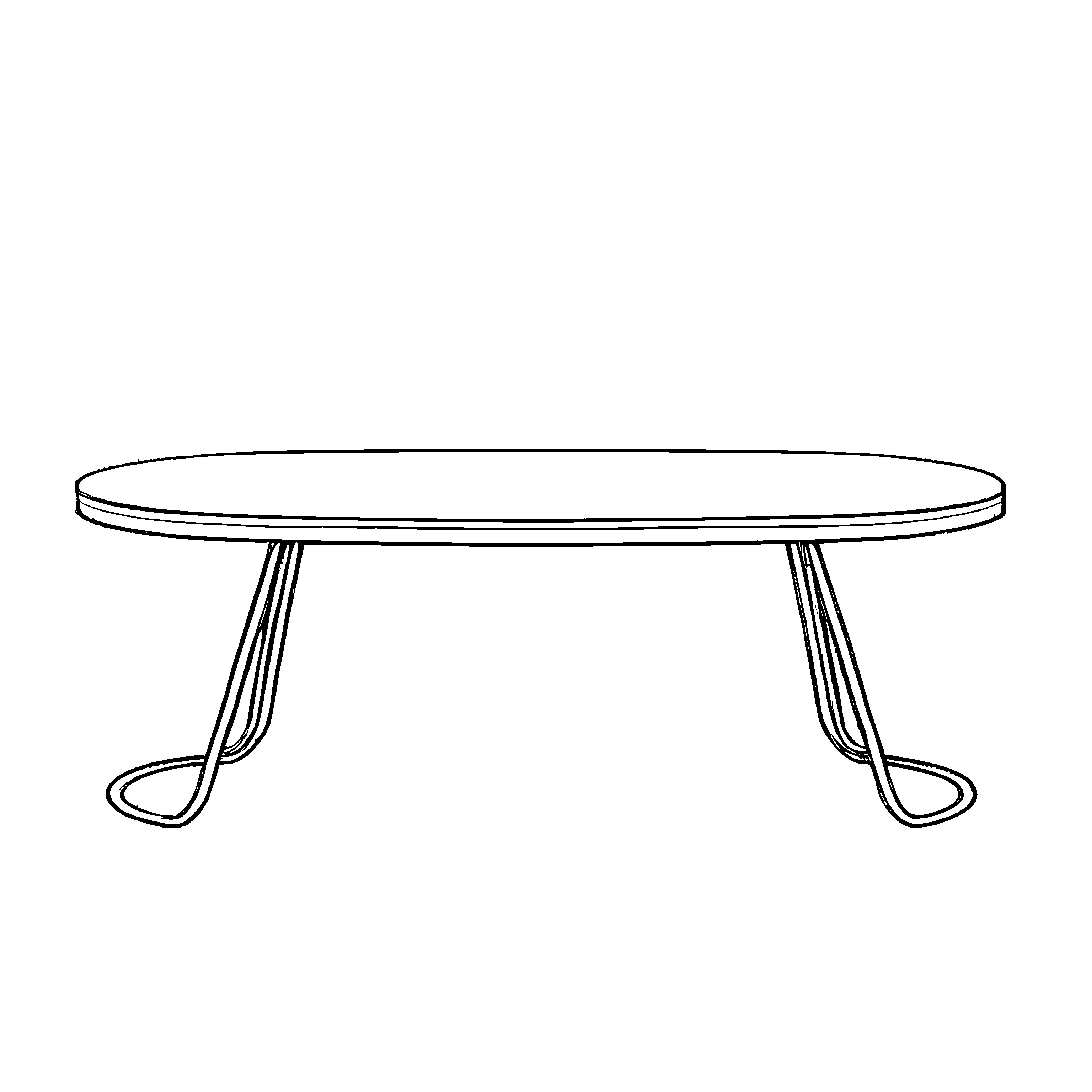 Schmelzender Eiswürfel-Designertisch in Ovalform Malvorlage für innovative Gestalter von Traumräumen