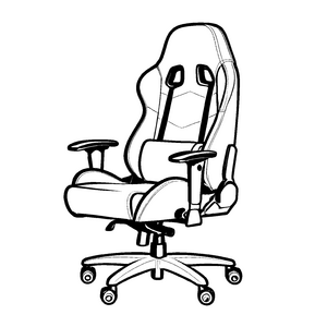 Modischer Gaming-Stuhl mit witzigem Punktmuster Ausmalbild für fantasievolle Spieler und kreative Traumtänzer