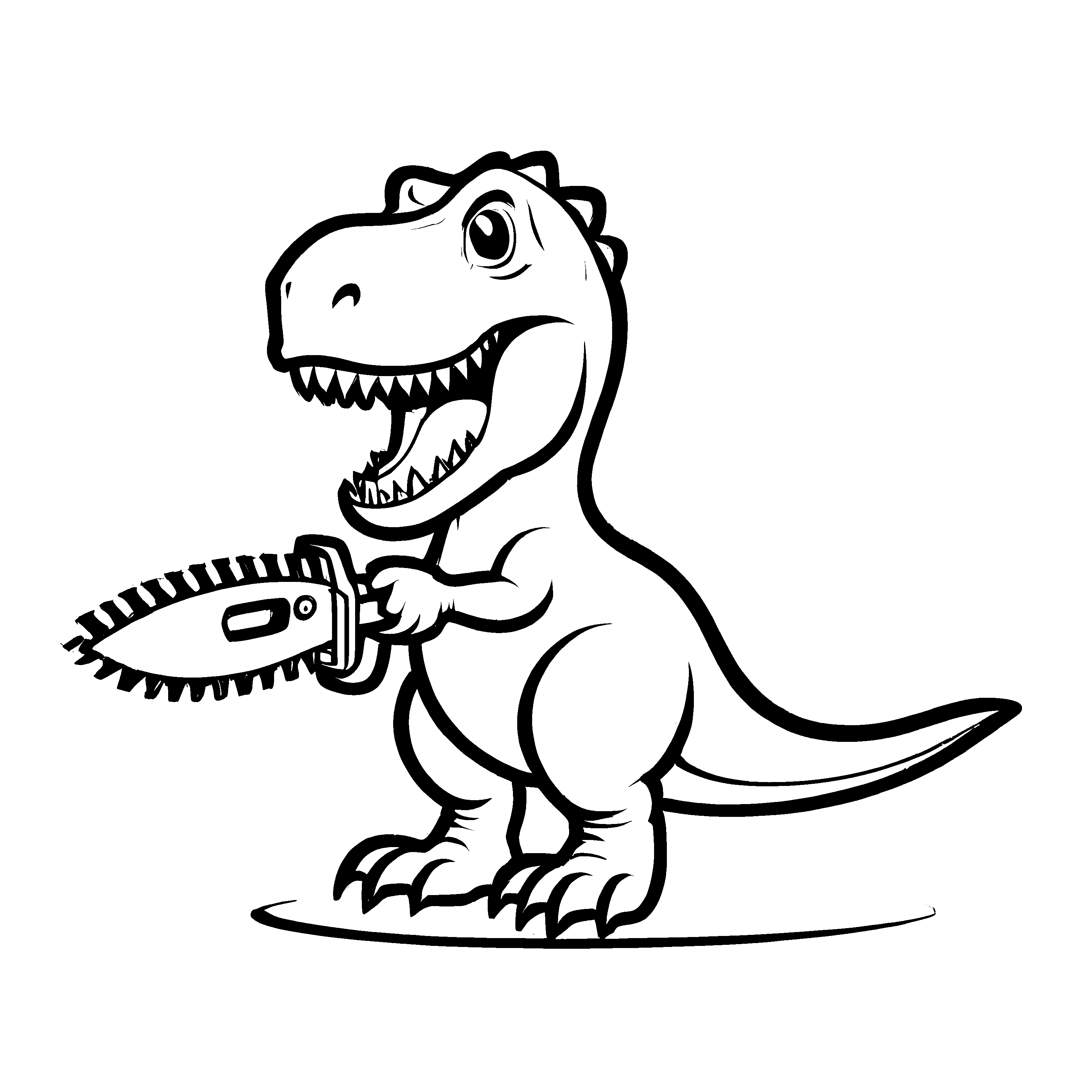 Niedlicher Dinosaurier mit scharfer Säge Malvorlage für kleine Entdecker