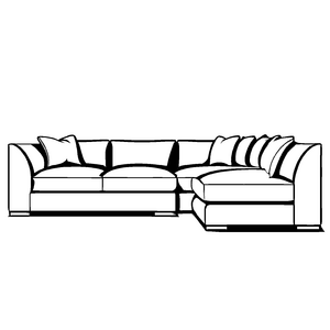 Klassisches Designer-Sofa mit einladenden Kissen Ausmalbild für stilvolle Raumgestalter und kreative Sofa-Entdecker