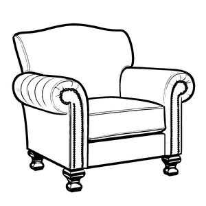 Bezaubernder vintage Sessel mit kunstvollen Details Ausmalbild für kleine Designerträumer