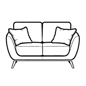 Trendy Zweisitzer-Sofa mit weichen Kissen Ausmalvorlage für einfallsreiche Einrichtungsprofis