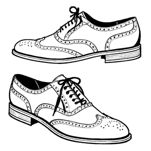 Stylischer Anzugschuh mit trendiger Schnürung Malvorlage für schlaue Modeenthusiasten