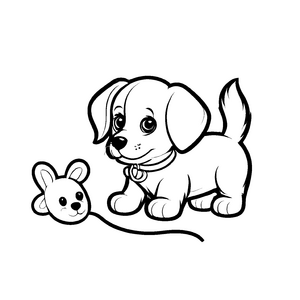 Interessantes Hundespielzeug-Ausmalbild für Groß und Klein