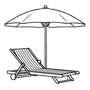 Spannende Strandliegen-Malvorlage für kleine Künstler