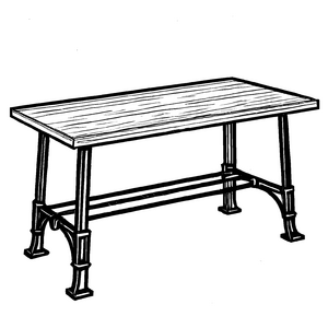 Moderne Industrietisch mit minimalistischer Eleganz Malvorlage für kleine Designerträumer