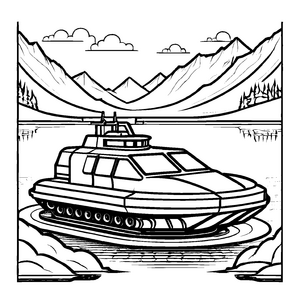 Wunderbare Luftkissenboote-Ausmalvorlage zum kreativen Zeitvertreib