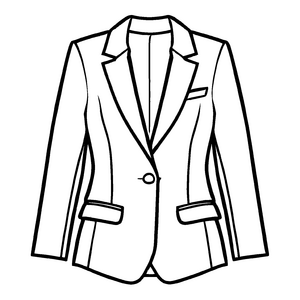 Trendiger Damen-Blazer mit aufregendem Design Malvorlage für kleine Modezauberer
