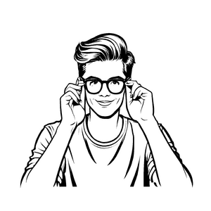 Liebevolles Hipster-Bastelmotiv für spannende Malzeit
