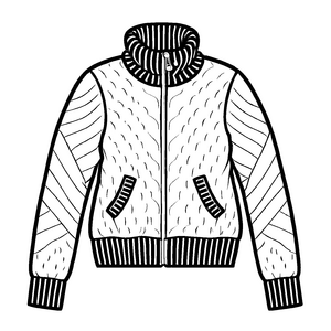 Stylischer Herrenpullover mit sportlichem Reißverschluss Ausmalbild für trendbewusste Modefans