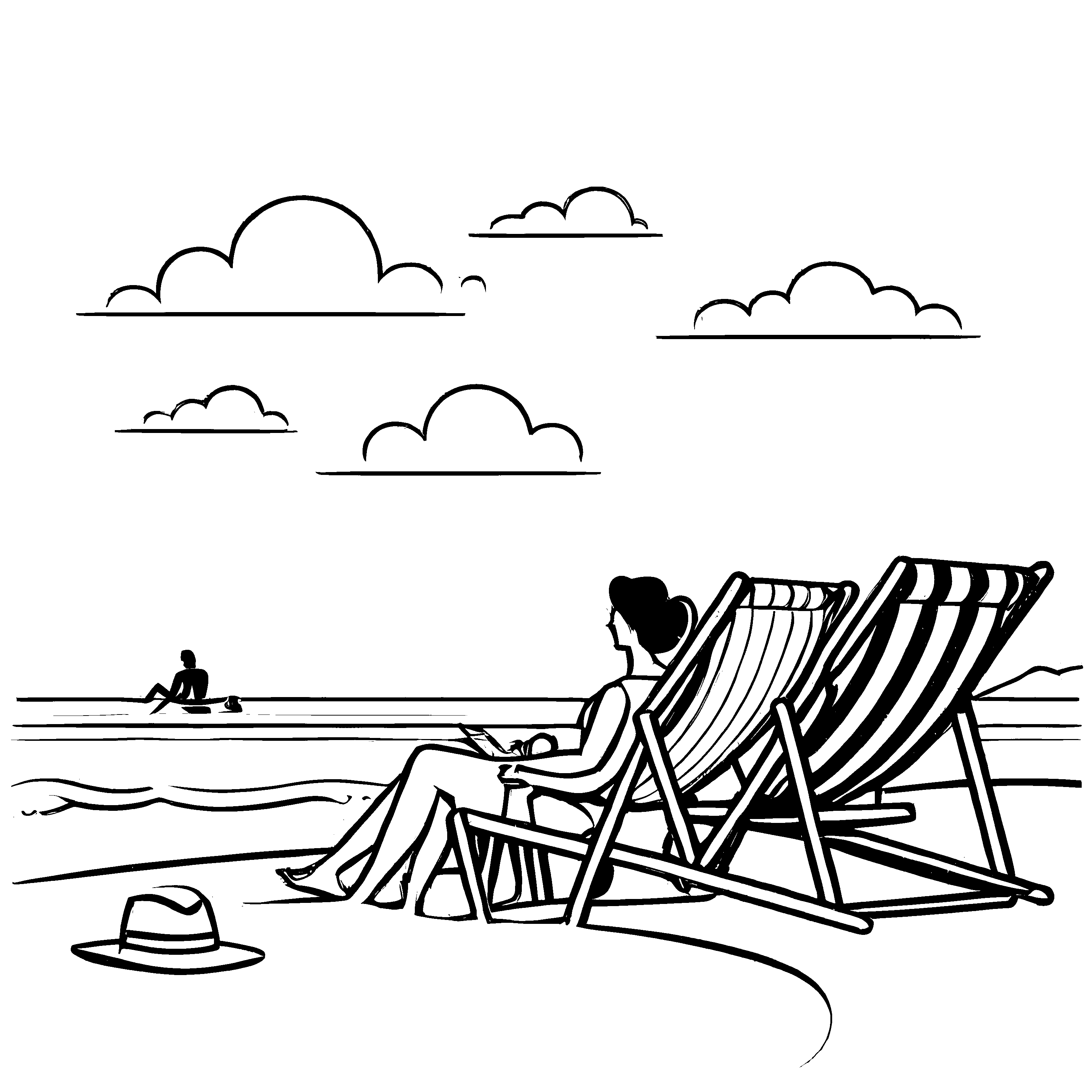 Tolles Strandliegen-Bastelmotiv für kleine Künstler
