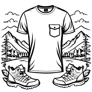 Begeisterndes Herren T-Shirt mit modernen Schuh-Motiven Ausmalbild für kleine Stil-Visionäre