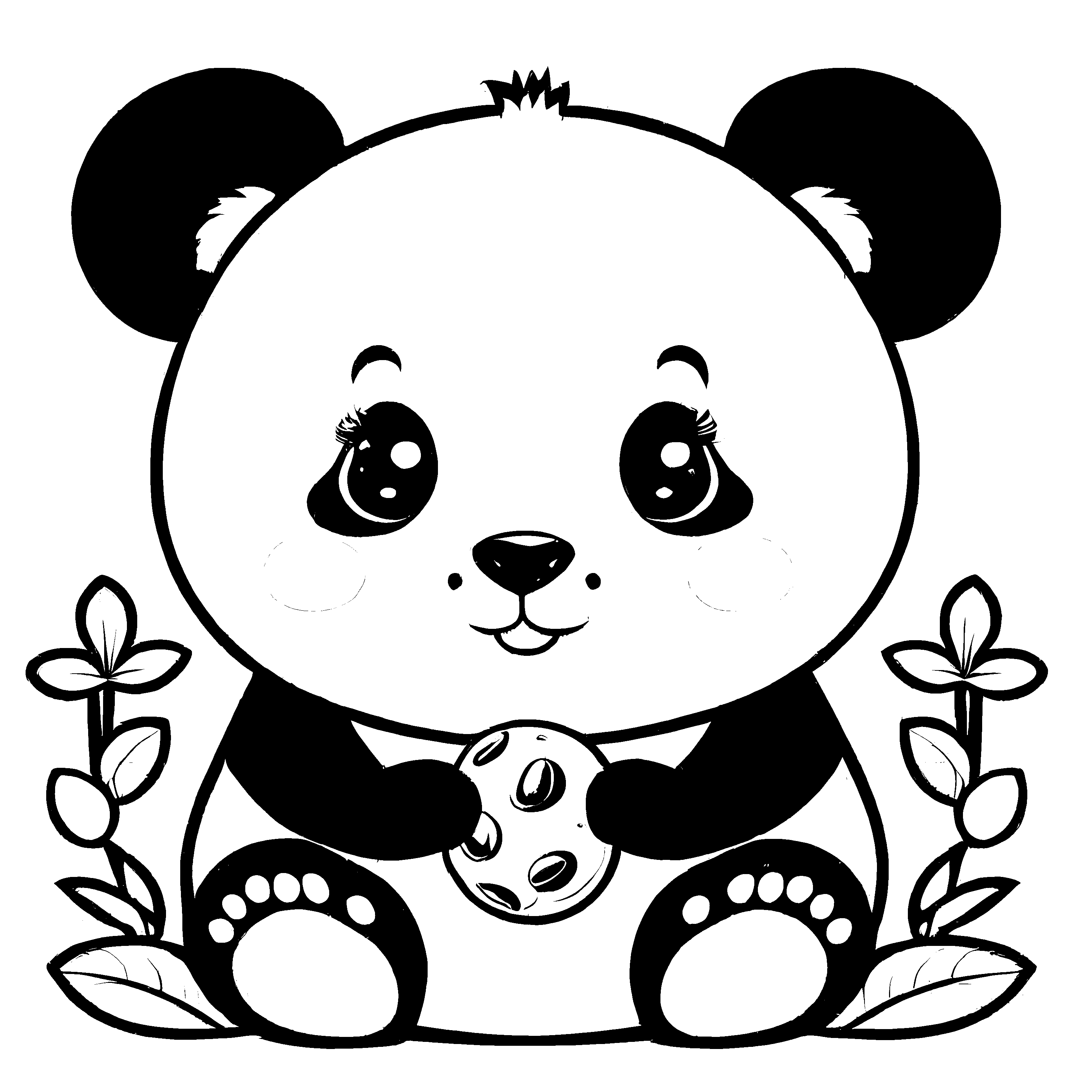 Bezaubernder Panda mit fröhlichem Sportball Ausmalbild für neugierige Tierfreunde