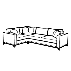 Strahlendes Ecksofa mit weichen Kissen Ausmalbild für kleine Wohnträumer