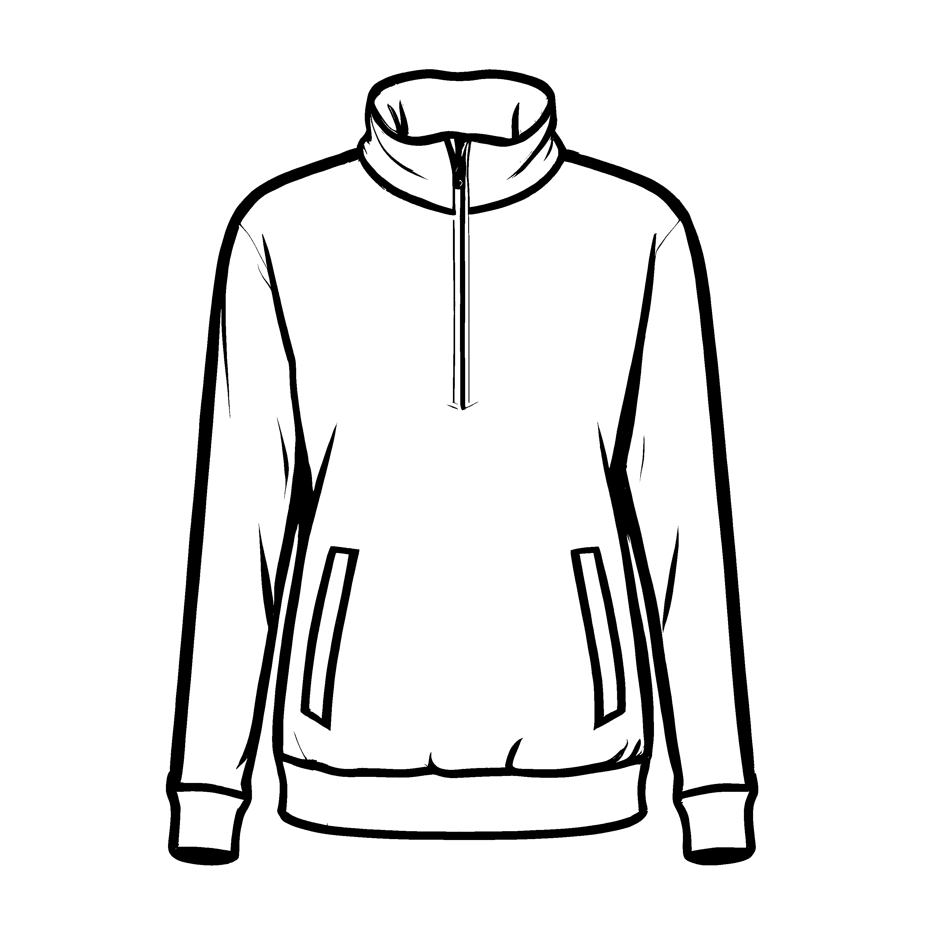Klassischer Herrenpullover mit coolem Reißverschluss Ausmalbild für fashionbegeisterte Entdecker
